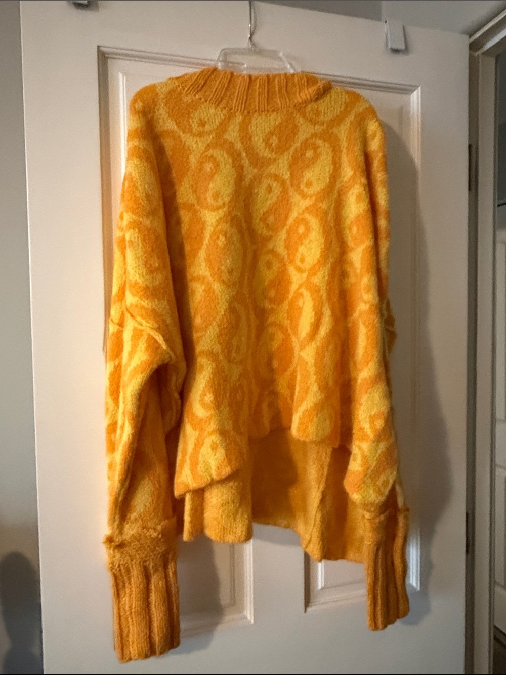 Free People Yellow Paisley-Pattern Crewneck Sweater